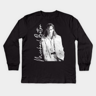 Michael Bolton / 90s Style Fan Design Kids Long Sleeve T-Shirt